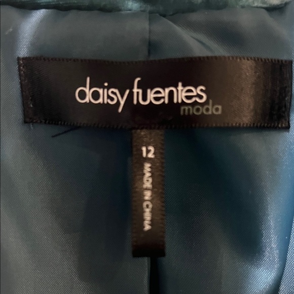 Daisy Fuentes Teal Velvet Women's Blazer Size 12 - Picture 2 of 6